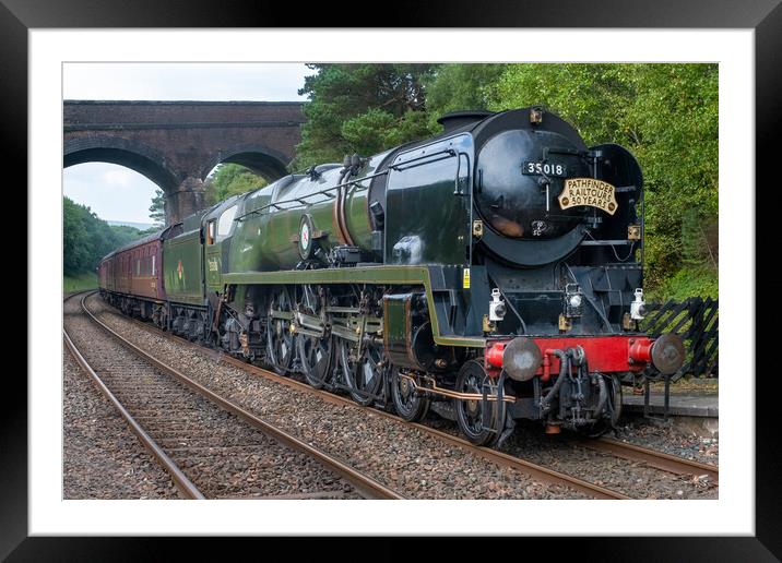 British India Line, 35018 at Dent in Cumbria Framed Mounted Print by Dave Hudspeth Landscape Photography