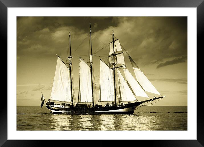 Tall Ship Framed Mounted Print by Dave Hudspeth Landscape Photography