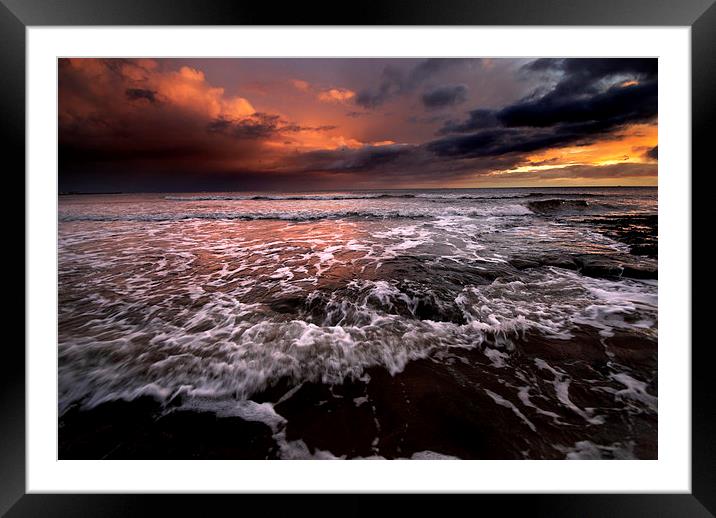 North Sea Sunrise Framed Mounted Print by Dave Hudspeth Landscape Photography