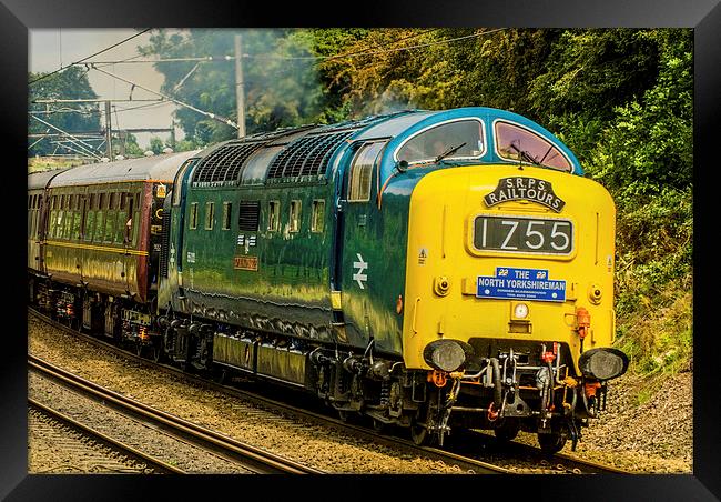 Deltic 55 022 Framed Print by Dave Hudspeth Landscape Photography