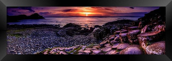 The Giants Causeway, Pamoramic Framed Print by Dave Hudspeth Landscape Photography