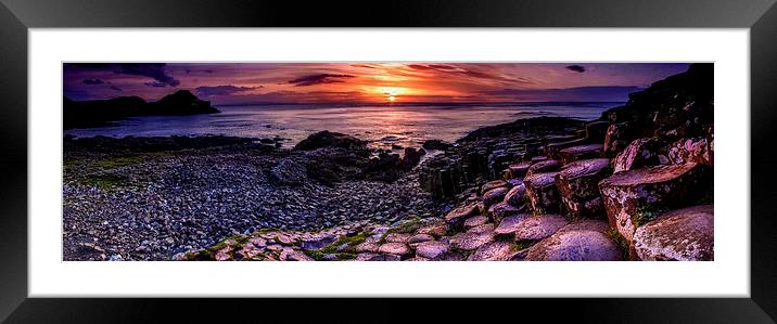 The Giants Causeway, Pamoramic Framed Mounted Print by Dave Hudspeth Landscape Photography