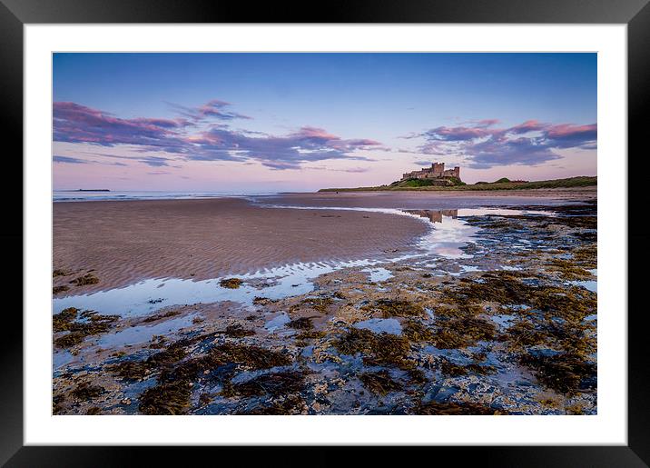  Pastel Dawn at Bambrough Framed Mounted Print by Dave Hudspeth Landscape Photography