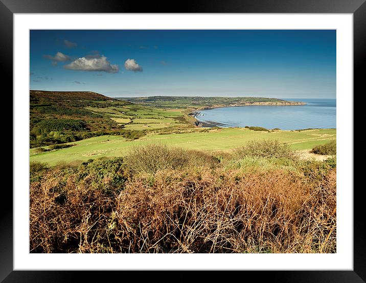   Robin Hoods Bay, North Yorkshire Panoramic Framed Mounted Print by Dave Hudspeth Landscape Photography