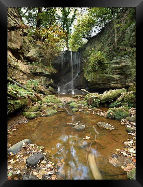  Routin Lynn Waterfall, Northumberland Panoramic Framed Print by Dave Hudspeth Landscape Photography