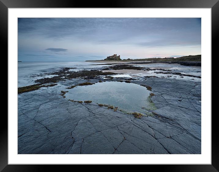  Bamburgh Castle, Northumberland Panoramic Framed Mounted Print by Dave Hudspeth Landscape Photography