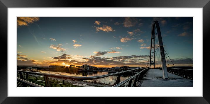 The Infinity Bridge at Dawn Panoramic Framed Mounted Print by Dave Hudspeth Landscape Photography