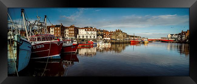  Whitby Harbour Panoramic Framed Print by Dave Hudspeth Landscape Photography