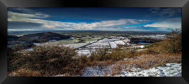  Sutton Bank Panoramic, the Finest View in England Framed Print by Dave Hudspeth Landscape Photography