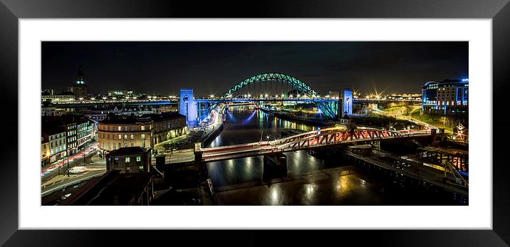 The Tyne Bridge Panoramic Framed Mounted Print by Dave Hudspeth Landscape Photography