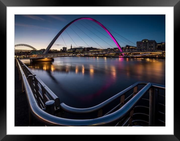 The Millennium Bridge, Gateshead Framed Mounted Print by Dave Hudspeth Landscape Photography