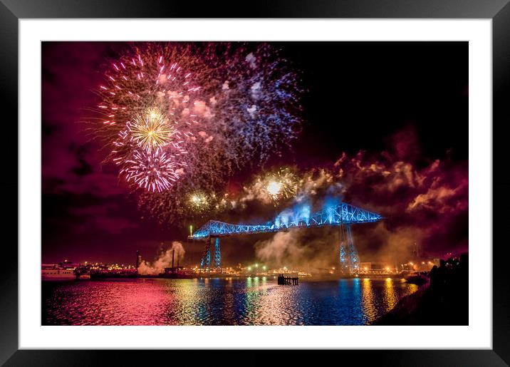 Transporter Fireworks Framed Mounted Print by Dave Hudspeth Landscape Photography