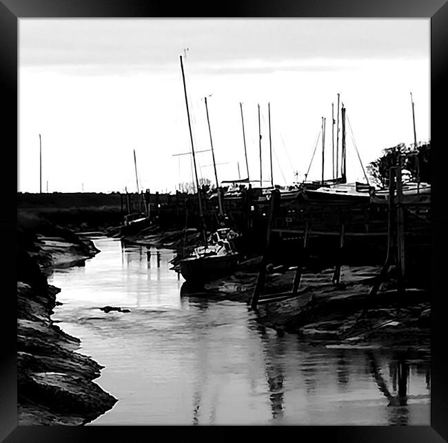 Boats at Gibraltar Point Mono Framed Print by Jon Fixter