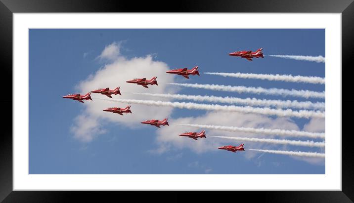 9 Red arrows  Framed Mounted Print by Jon Fixter