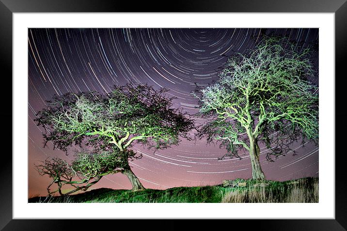  Stars trail Dance of the Night Framed Mounted Print by Jon Fixter