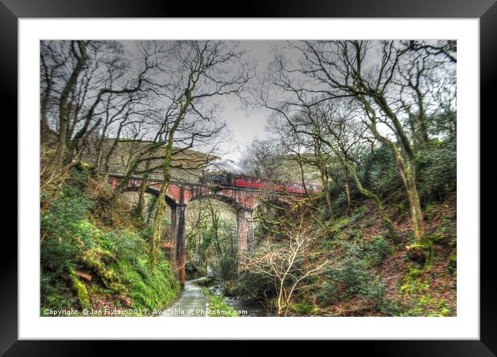 Steam over Ravine Viaduct Framed Mounted Print by Jon Fixter