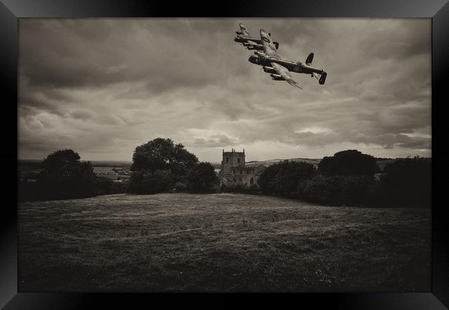 RAF Avro Lancaster's Over Ramblers Church Framed Print by Jon Fixter