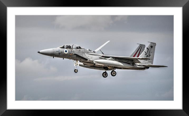  Israeli F15 Landing  Framed Mounted Print by Jon Fixter
