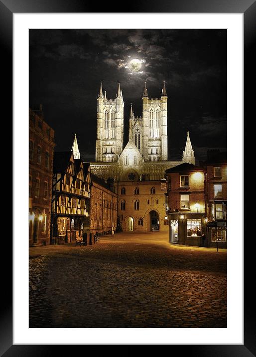 The Wolf Moon & Lincoln Cathedral  Framed Mounted Print by Jon Fixter
