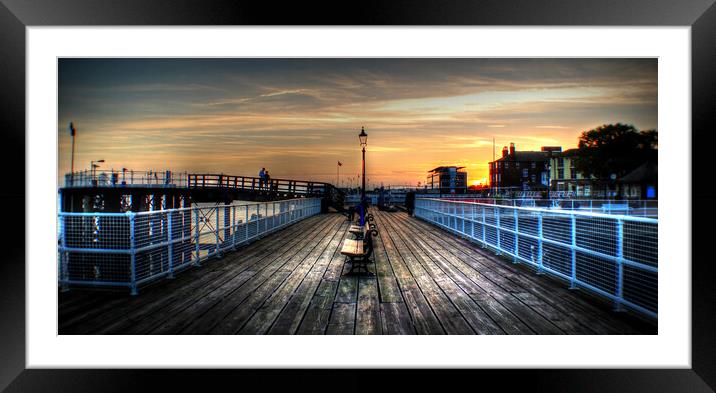 Lovers at sunset Pier  Hull  Framed Mounted Print by Jon Fixter