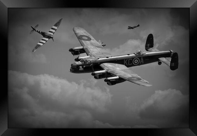 Spitfire & Avro Lancaster Bomber  Framed Print by Jon Fixter