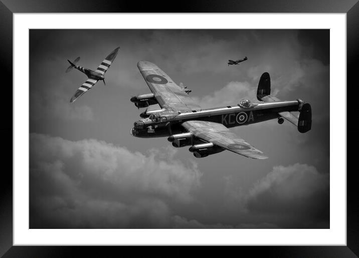Spitfire & Avro Lancaster Bomber  Framed Mounted Print by Jon Fixter