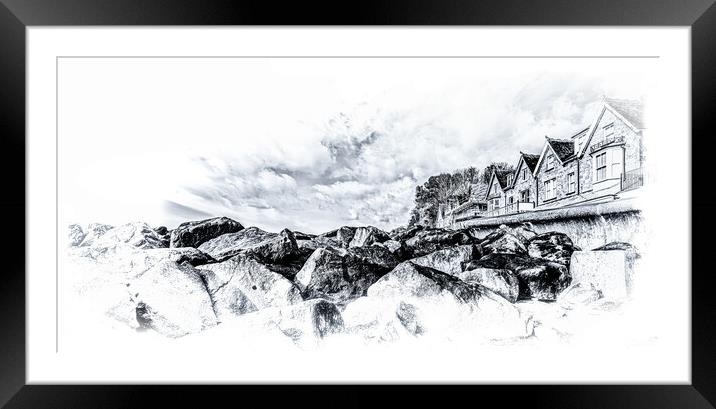Rocky Garden in front of houses Framed Mounted Print by Ian Johnston  LRPS
