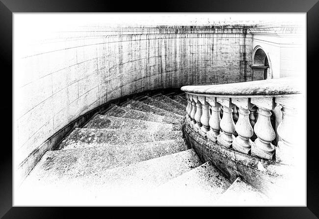 Steps and Arch Mono 3 Framed Print by Ian Johnston  LRPS