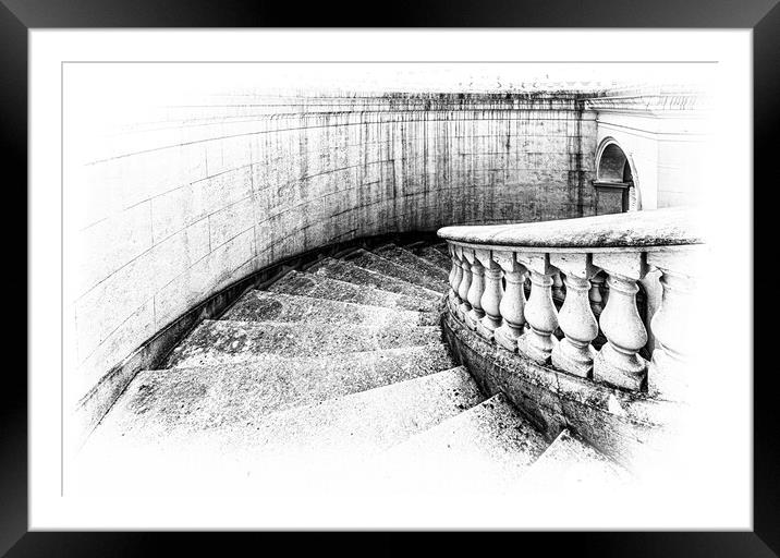 Steps and Arch Mono 3 Framed Mounted Print by Ian Johnston  LRPS