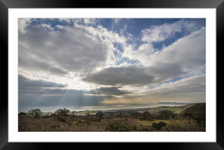 Rays over the coast landscape Framed Mounted Print by Ian Johnston  LRPS
