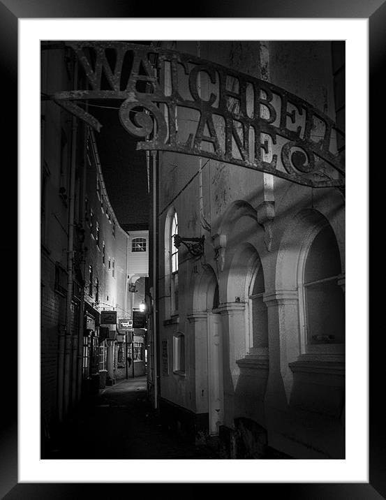 WatchBell lane at Night Framed Mounted Print by Ian Johnston  LRPS