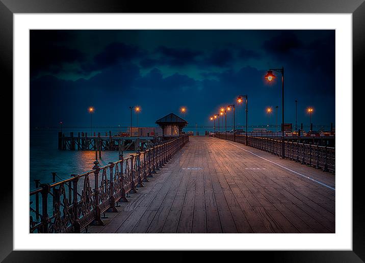 Dusk at the end of the Pier Framed Mounted Print by Ian Johnston  LRPS
