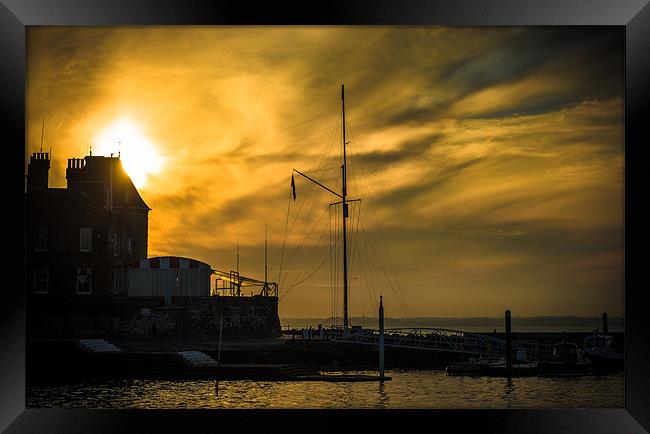 Cowes - Sunset Squadron Framed Print by Ian Johnston  LRPS