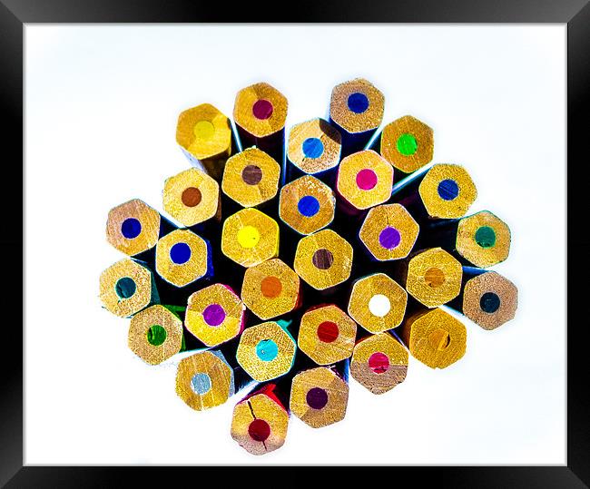 Hex Wooden Colours on White Framed Print by Ian Johnston  LRPS