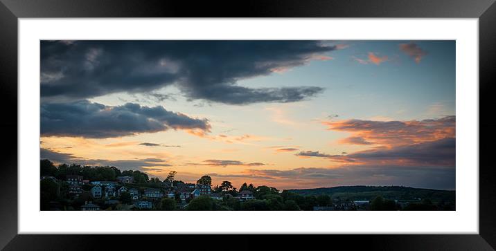 Cloud break over the hillside homes Framed Mounted Print by Ian Johnston  LRPS