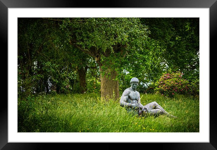 Statue in the Woods at the Manor Framed Mounted Print by Ian Johnston  LRPS