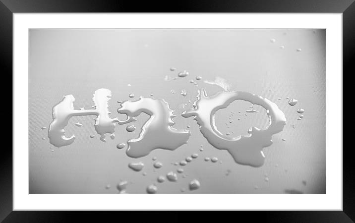 Mono Water - H2O Framed Mounted Print by Ian Johnston  LRPS