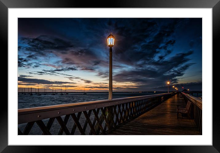 Night-Time at the Pier Framed Mounted Print by Ian Johnston  LRPS