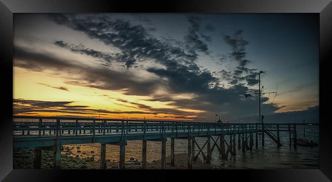 Sunset at Yarmouth over the pier Framed Print by Ian Johnston  LRPS