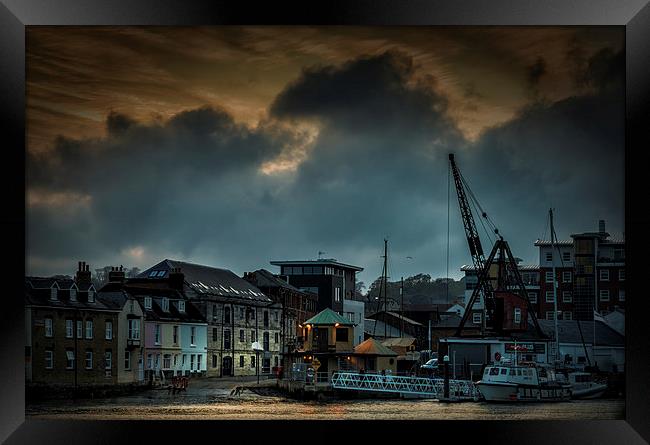 West Cowes Cloudy Sunset Framed Print by Ian Johnston  LRPS