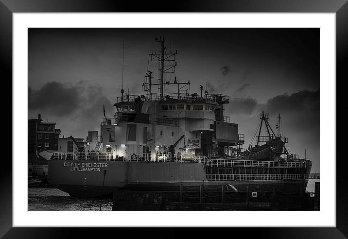 Evening Departure - Mono Framed Mounted Print by Ian Johnston  LRPS