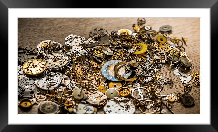  Watches  & Gears - "What is left over when you fi Framed Mounted Print by Ian Johnston  LRPS