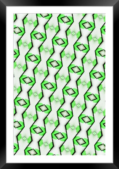 Crayon Love Green Framed Mounted Print by iphone Heaven
