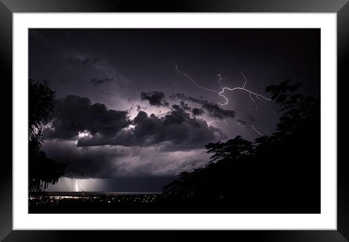 Night Storm Framed Mounted Print by