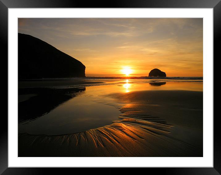Cornwall: Patterns in the Sand Framed Mounted Print by Rob Parsons