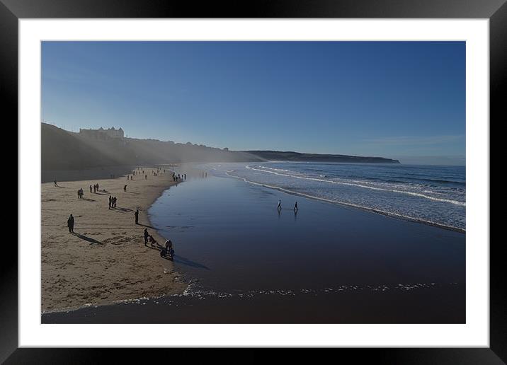 Whitby West Cliff Beach Framed Mounted Print by Louise McKenzie
