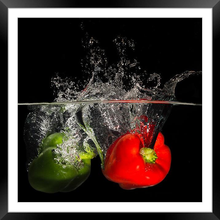 Red and Green Peppers Framed Mounted Print by Stuart Gillespie