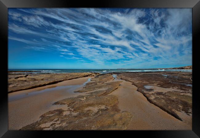 Mt Camel beach Framed Print by Anne Christie