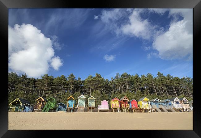 Wells Beach Huts Framed Print by Ian Rolfe