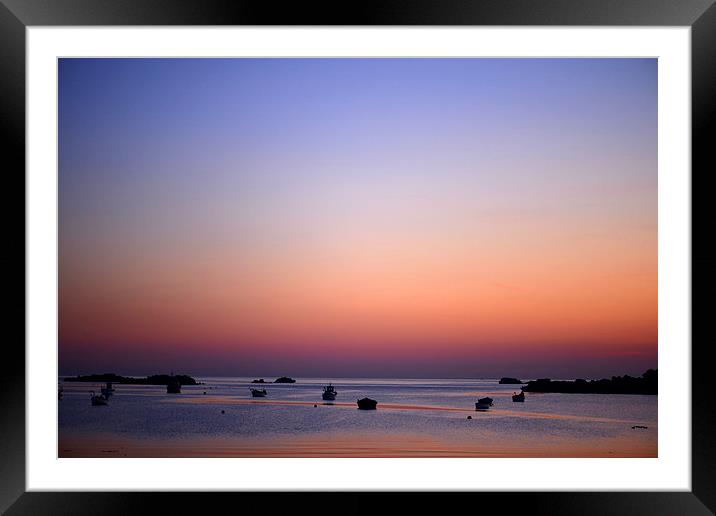 Cobo Bay at Dusk Framed Mounted Print by Rob Smith